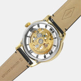 Buy Shop Fossil Townsman Automatic Skeleton Black Dial Black Leather Strap Watch for Men - ME3210 USA Online