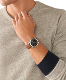 Buy Shop Fossil The Minimalist 3H Black Dial Brown Leather Strap Watch for Men - FS5464 USA Online