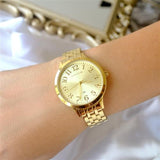 Buy Shop Fossil Jacqueline Gold Dial Gold Steel Strap Watch for Women - ES3971 USA Online