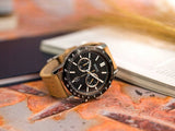 Buy Shop Hugo Boss Allure Black Dial Brown Leather Strap Watch for Men - 1513964 USA Online