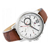 Buy Shop Tommy Hilfiger Landon Chronograph White Dial Brown Leather Strap Watch for Men - 1791531 USA Online