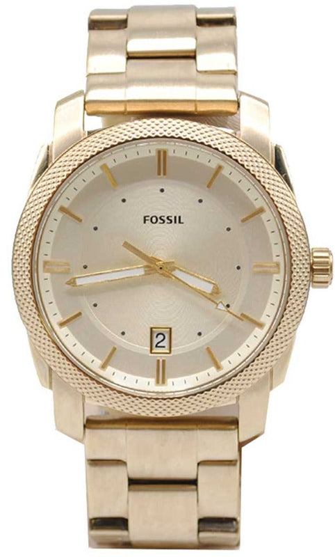 Buy Shop Fossil Machine Gold Dial Gold Steel Strap Watch for Men - FS5264 USA Online