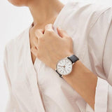 Buy Shop Michael Kors Pyper Quartz White Dial Black Leather Strap Watch For Women - MK2834 USA Online
