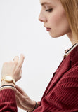 Buy Shop Michael Kors Lauryn Quartz Mother of Pearl Gold Dial Gold Steel Strap Watch For Women - MK4490 USA Online