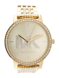 Buy Shop Michael Kors Melissa Pave Gold Dial Gold Steel Strap Watch for Women - MK4371 USA Online