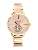 Buy Shop Michael Kors Portia Rose Gold Dial Two Tone Steel Strap Watch for Women - MK3706 USA Online