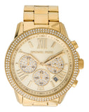 Buy Shop Michael Kors Bryn Pavé Quartz Gold Dial Gold Steel Strap Watch For Women - MK7199 USA Online