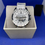 Buy Shop Michael Kors Brecken Chronograph Silver Dial White Leather Strap Watch For Men - MK8949 USA Online