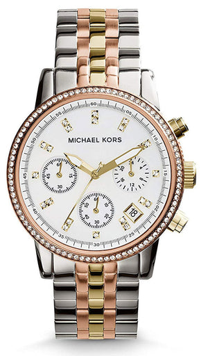 Buy Shop Michael Kors Ritz White Dial Two Tone Steel Strap Watch for Women - MK5650 USA Online