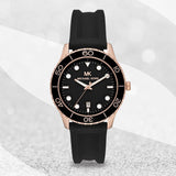 Buy Shop Michael Kors Runway Quartz Black Dial Black Silicone Strap Watch For Women - MK6852 USA Online