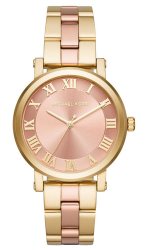Buy Shop Michael Kors Norie Gold Dial Two Tone Steel Strap Watch for Women - MK3586 USA Online