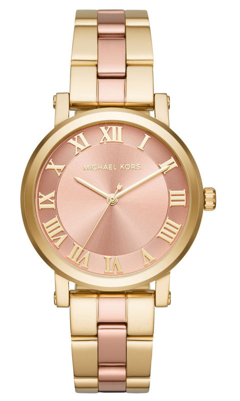 Buy Shop Michael Kors Norie Gold Dial Two Tone Steel Strap Watch for Women - MK3586 USA Online