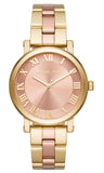 Buy Shop Michael Kors Norie Gold Dial Two Tone Steel Strap Watch for Women - MK3586 USA Online