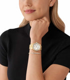 Buy Shop Michael Kors Lexington Mother of Pearl White Dial Gold Steel Strap Watch for Women - MK1079 USA Online