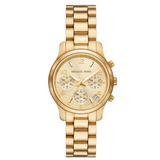 Buy Shop Michael Kors Runway Chronograph Gold Dial Gold Steel Strap Watch For Women - MK7326 USA Online