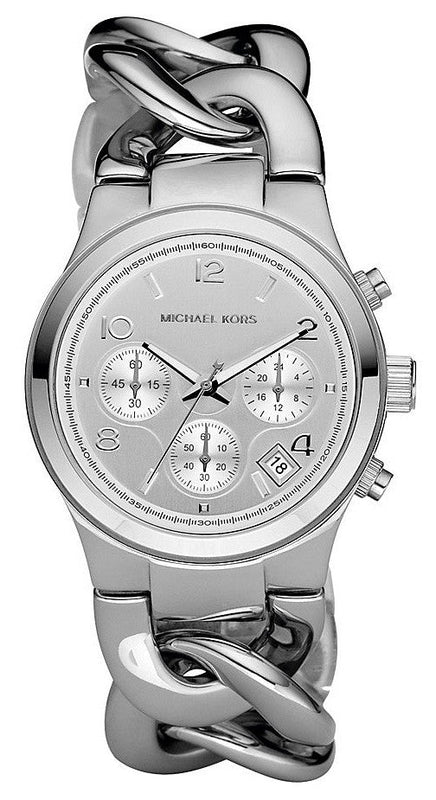 Buy Shop Michael Kors Runway Twist Silver Dial Silver Stainless Steel Strap Watch for Women - MK3149 USA Online