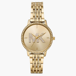 Buy Shop Michael Kors Melissa Pave Gold Dial Gold Steel Strap Watch for Women - MK4371 USA Online