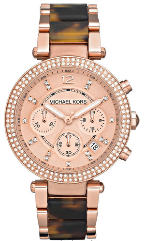 Buy Shop Michael Kors Parker Rose Gold Dial Two Tone Steel Strap Watch for Women - MK5538 USA Online
