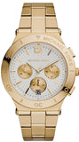 Buy Shop Michael Kors Wyatt Chronograph White Dial Gold Steel Strap Watch For Women - MK5933 USA Online