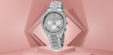 Buy Shop Michael Kors Layton Chronograph Silver Dial Silver Steel Strap Watch For Women - MK6976 USA Online
