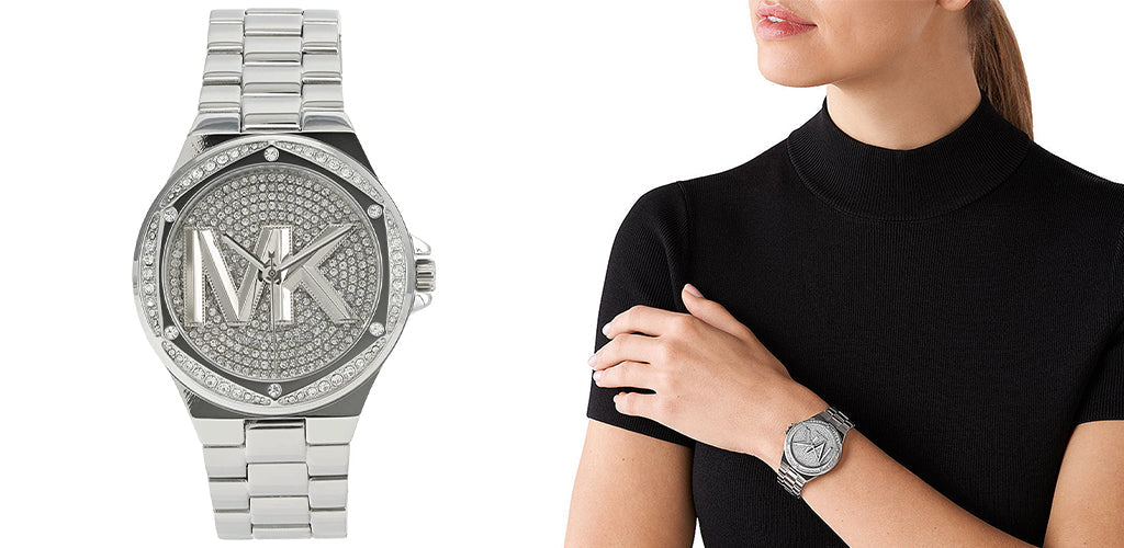 Buy Shop Michael Kors Lennox Quartz Silver Dial Silver Steel Strap Watch For Women - MK7234 USA Online