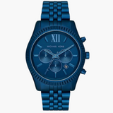 Michael Kors Lexington Chronograph Blue Dial Blue Steel Strap Watch For Men - MK8791