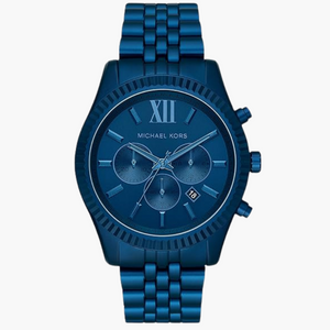 Buy Shop Michael Kors Lexington Chronograph Blue Dial Blue Steel Strap Watch For Men - MK8791 USA Online