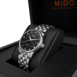 Buy Shop Mido Baroncelli Ii Automatic Black Dial Silver Steel Strap Watch For Men - M8600.4.18.1 USA Online