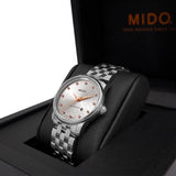 Mido Baroncelli III Automatic Silver Dial Silver Steel Strap Watch For Women - M7600.4.21.1