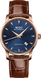 Mido Baroncelli III Automatic Blue Dial Brown Leather Strap Watch For Men - M8600.3.15.8