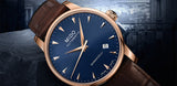 Mido Baroncelli III Automatic Blue Dial Brown Leather Strap Watch For Men - M8600.3.15.8