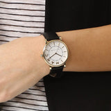 Buy Shop Marc Jacobs Roxy White Dial Black Leather Strap Watch for Women - MJ1532 USA Online