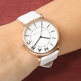 Buy Shop Marc Jacobs Roxy White Dial White Leather Strap Watch for Women - MJ1561 USA Online