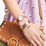 Buy Shop Marc Jacobs Roxy Silver Dial Brown Leather Strap Watch for Women - MJ1572 USA Online