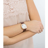 Buy Shop Marc Jacobs Mandy White Dial Brown Leather Strap Watch for Women - MJ1598 USA Online