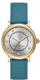 Buy Shop Marc Jacobs Roxy Silver Dial Green Leather Strap Watch for Women - MJ1633 USA Online