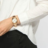 Buy Shop Marc Jacobs Mandy White Dial Rose Gold Steel Strap Watch for Women - MJ3574 USA Online