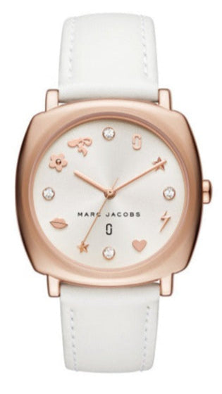 Buy Shop Marc Jacobs Mandy White Dial White Leather Strap Watch for Women - MJ8678 USA Online