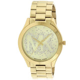 Buy Shop Michael Kors Slim Runway Gold Dial Gold Steel Strap Watch for Women - MK3590 USA Online