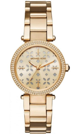 Buy Shop Michael Kors Parker Gold Dial Gold Steel Strap Watch for Women - MK6469 USA Online