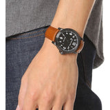 Buy Shop Michael Kors Paxton Analog Black Dial Brown Rubber Strap Watch For Men - MK8502 USA Online
