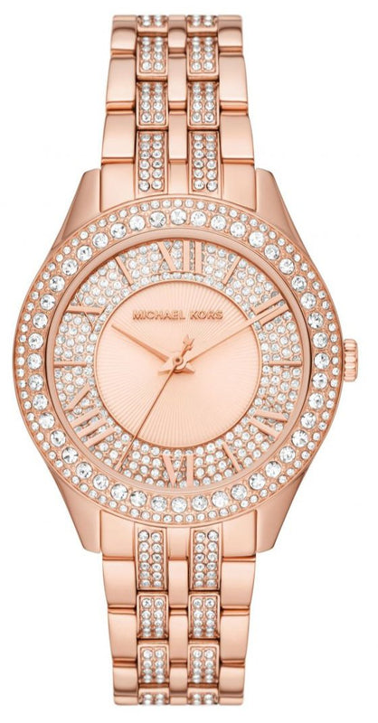 Buy Shop Michael Kors Harlowe Rose Gold Dial Rose Gold Steel Strap Watch For Women - MK4710 USA Online
