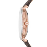 Buy Shop Michael Kors Pyper Quartz Silver Dial Brown Leather Strap Watch for Women - MK1036 USA Online