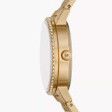 Buy Shop Michael Kors Three Hand Silver Dial Gold Steel Strap Watch for Women - MK1051 USA Online