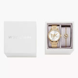 Buy Shop Michael Kors Three Hand Silver Dial Gold Steel Strap Watch for Women - MK1051 USA Online