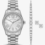 Buy Shop Michael Kors Lexington Crystals Mother of Pearl White Dial Silver Steel Strap Watch for Women - MK1087 USA Online