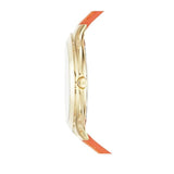 Buy Shop Michael Kors Runway Quartz Gold Dial Orange Leather Strap Watch For Women - MK2275 USA Online