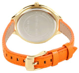 Buy Shop Michael Kors Runway Quartz Gold Dial Orange Leather Strap Watch For Women - MK2275 USA Online