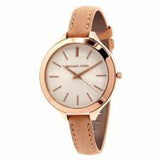 Buy Shop Michael Kors Runway Slim Quartz White Dial Beige Leather Strap Watch For Women - MK2284 USA Online
