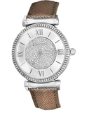 Buy Shop Michael Kors Caitlin Quartz Silver Dial Gray Leather Strap Watch For Women - MK2377 USA Online